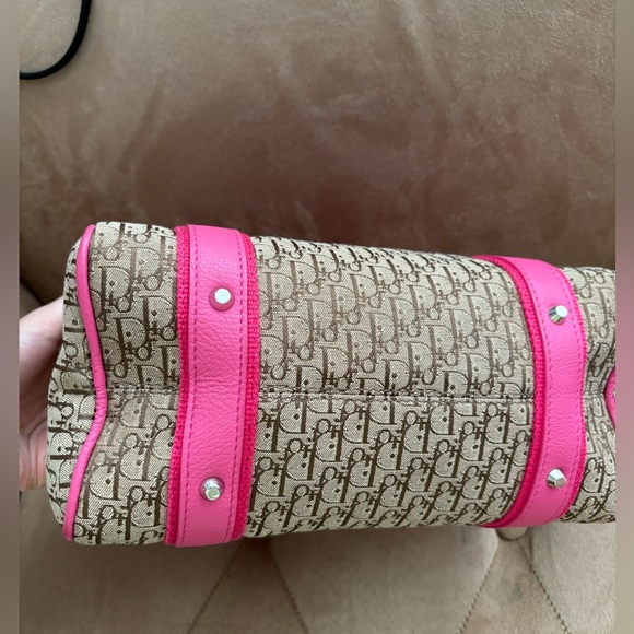 VINTAGE DIOR PINK TROTTER BOWLER BAG in great condition!!! - Picture 5 of 6